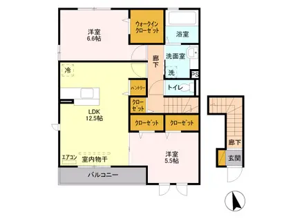 メゾンエスポワールⅡ(2LDK/2階)の間取り写真