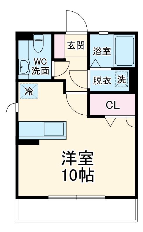 メゾンエスポワール(ワンルーム/2階)の間取り写真