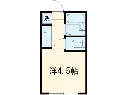 ウエストヒル(ワンルーム/2階)の間取り写真