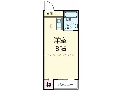 パークハイツ(ワンルーム/4階)の間取り写真