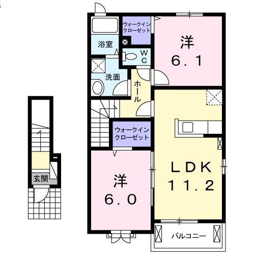 フォーシーズンⅤ(2LDK/2階)の間取り写真