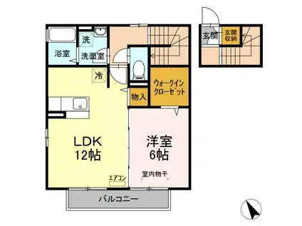 ビューテラス2番館(1LDK/2階)の間取り写真