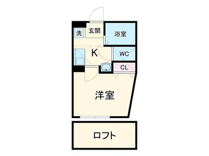 ソラティオ湘南(1K/1階)の間取り写真