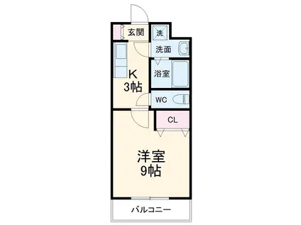 ショコラ(1K/2階)の間取り写真