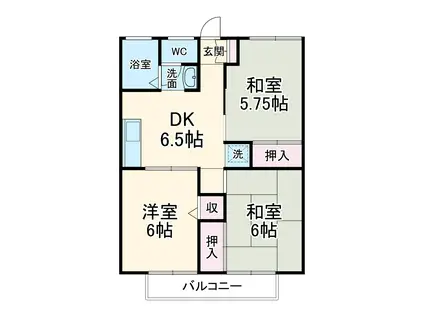 グレースコート3(3DK/2階)の間取り写真