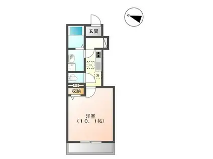 グラン・フェリシア(1K/1階)の間取り写真