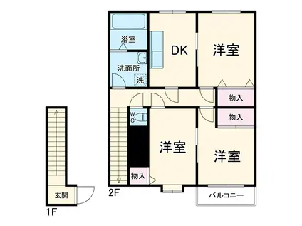 ハイステージ富塚(3DK/2階)の間取り写真