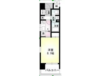 コンソラーレ本厚木(1K/2階)の間取り写真