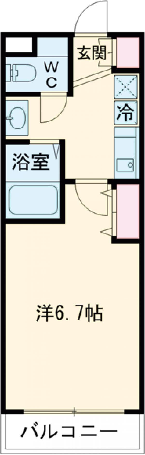 YFビル(1K/2階)の間取り写真