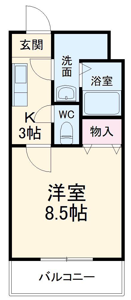 AKOYA・PERLE Ⅰ(1K/4階)の間取り写真
