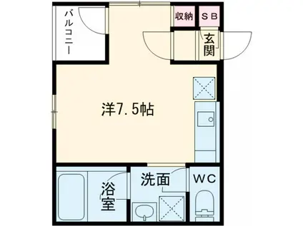 カーサ・エス(ワンルーム/1階)の間取り写真