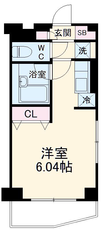 EXIA元住吉(ワンルーム/6階)の間取り写真