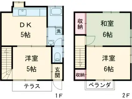 森野３丁目テラスハウス(3DK)の間取り写真