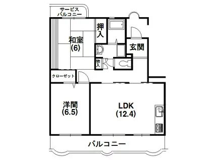 カーサフォルテ(2LDK/2階)の間取り写真