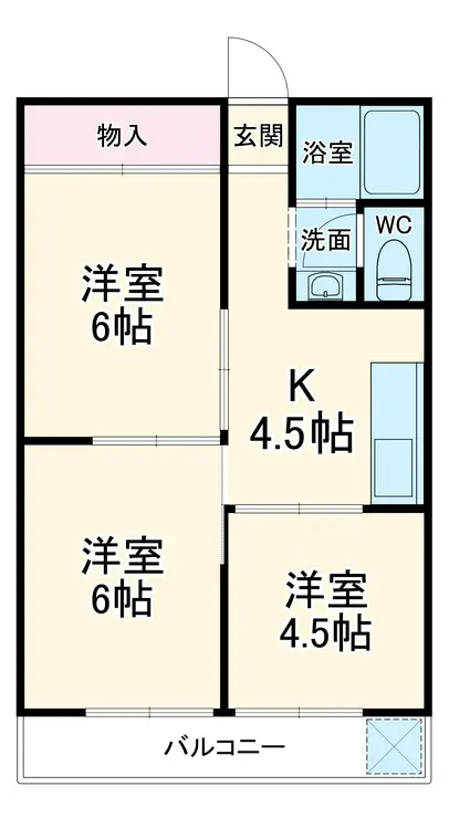 鵠沼マンション 3階階 間取り