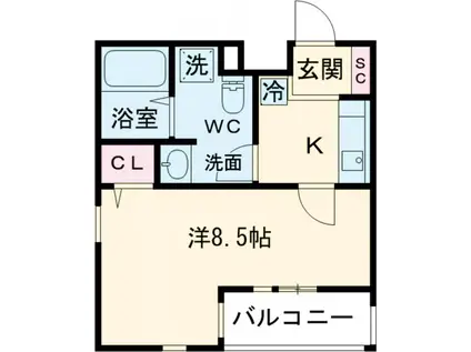 ROYGENT SUGAMO イースト(1K/1階)の間取り写真