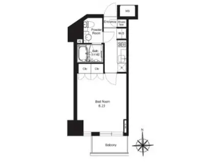 HF正光寺赤羽レジデンスⅡ(1K/2階)の間取り写真