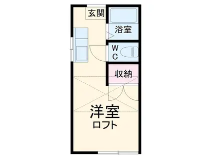 アサヒコーポ(1K/2階)の間取り写真