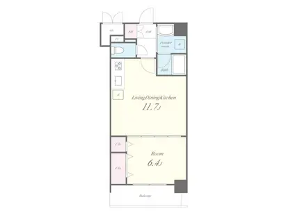 RIO VEIL(1LDK/4階)の間取り写真