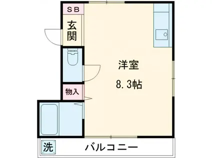 ロイヤル豊島(ワンルーム/3階)の間取り写真