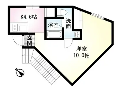 京浜東北・根岸線 赤羽駅 徒歩13分 3階建 築16年(1K/3階)の間取り写真