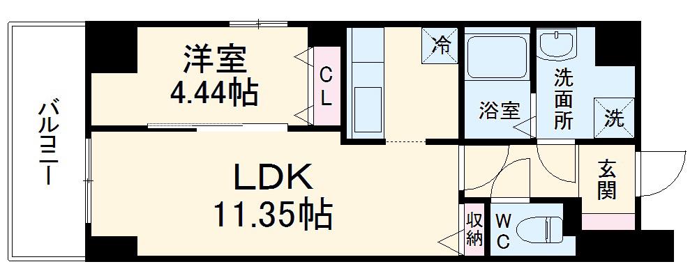 GRANDUKE大曽根FRESA(1LDK/3階)の間取り写真