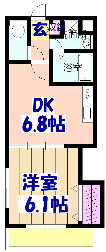 コスタ デルソル(1DK/1階)の間取り写真