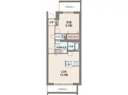 クルベルク(1LDK/1階)の間取り写真