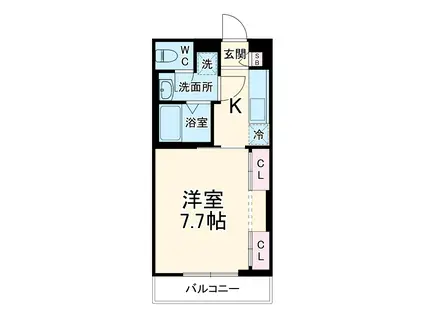 リブリ・MILK-T Ⅱ(1K/2階)の間取り写真