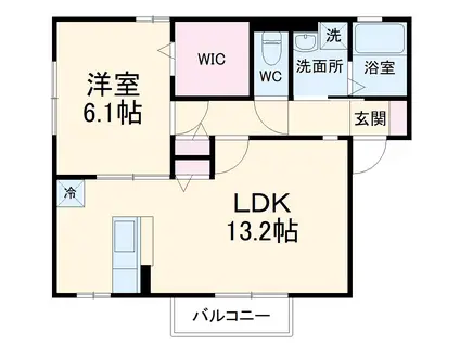 セジュール河原口(1LDK/2階)の間取り写真