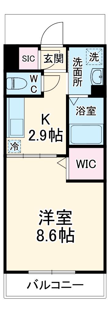 ラシャンス北栄(1K/1階)の間取り写真