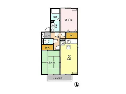 レフィナード(2LDK/1階)の間取り写真