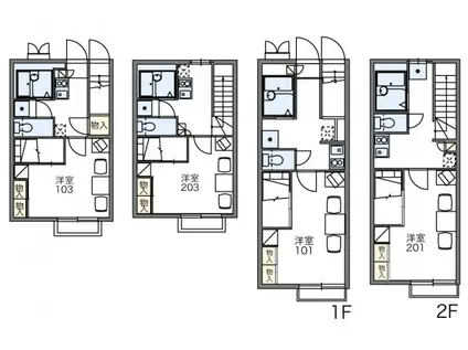レオパレスソレーユ(1K/2階)の間取り写真