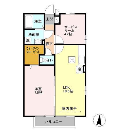 アミティエ マノ(1SLDK/1階)の間取り写真