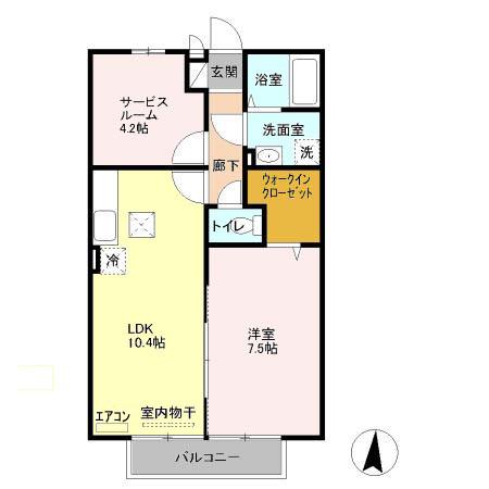 アミティエ マノ(1SLDK/1階)の間取り写真