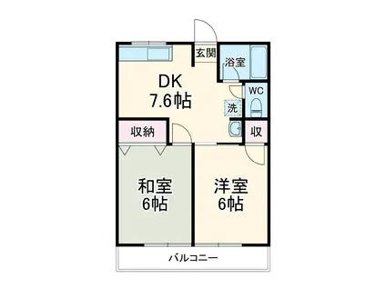 シティハイムレインボーⅡ(2DK/1階)の間取り写真