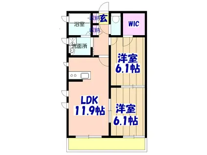 MIYAKO(2LDK/3階)の間取り写真