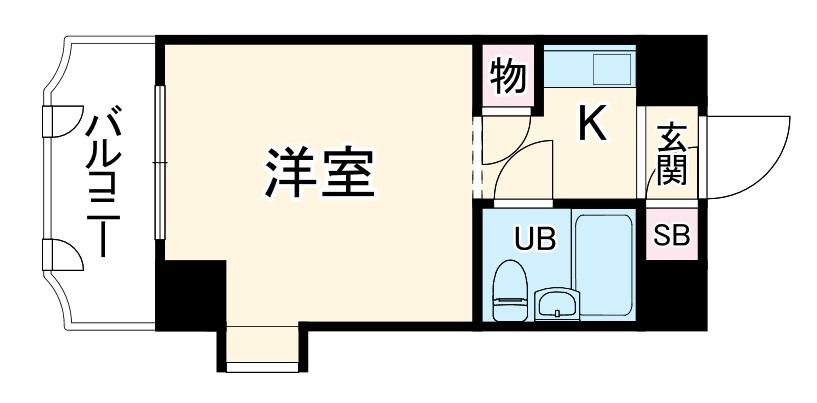 キャッスルマンション坂戸(ワンルーム/5階)の間取り写真
