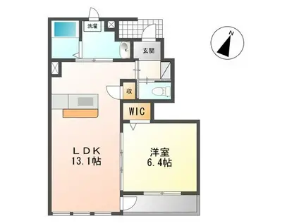 フローリッシュ・ガーデン(1LDK/1階)の間取り写真