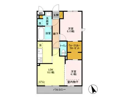 プチクールⅤ(2LDK/2階)の間取り写真