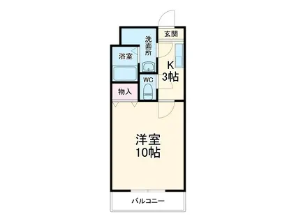 たちばな参番館(1K/1階)の間取り写真