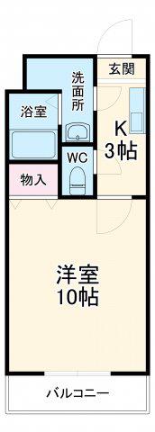 たちばな参番館(1K/4階)の間取り写真