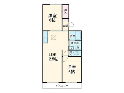サンパークハイツ(2LDK/1階)の間取り写真