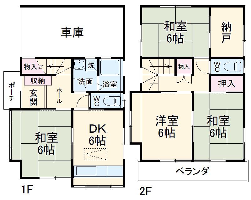 東武伊勢崎・大師線 一ノ割駅 徒歩9分 2階建 築29年(4DK)の間取り写真