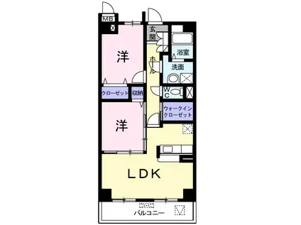 プレジールⅡ(2LDK/3階)の間取り写真