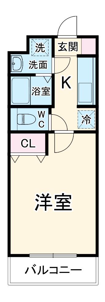 ブリアール(1K/4階)の間取り写真