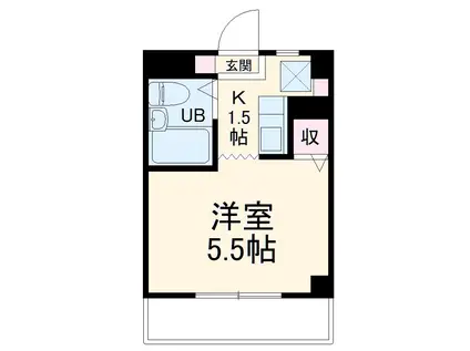 柳澤ハイツ(ワンルーム/1階)の間取り写真