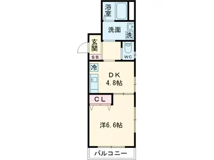 モリノコタン (1DK/2階)の間取り写真