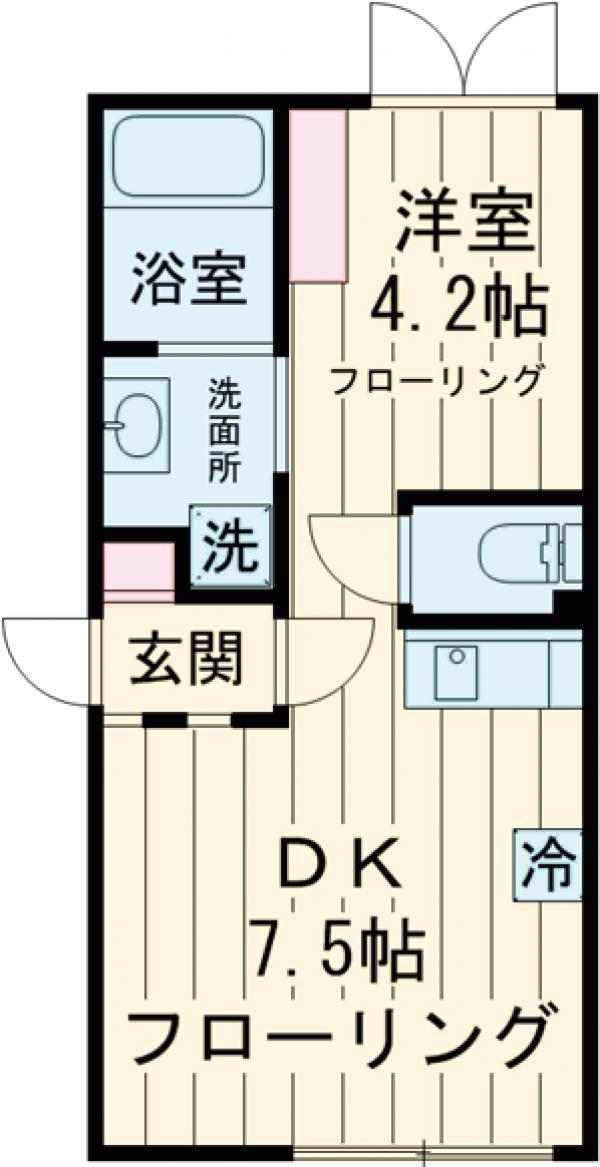 LAPIS中野坂上Ⅱ(1DK/4階)の間取り写真