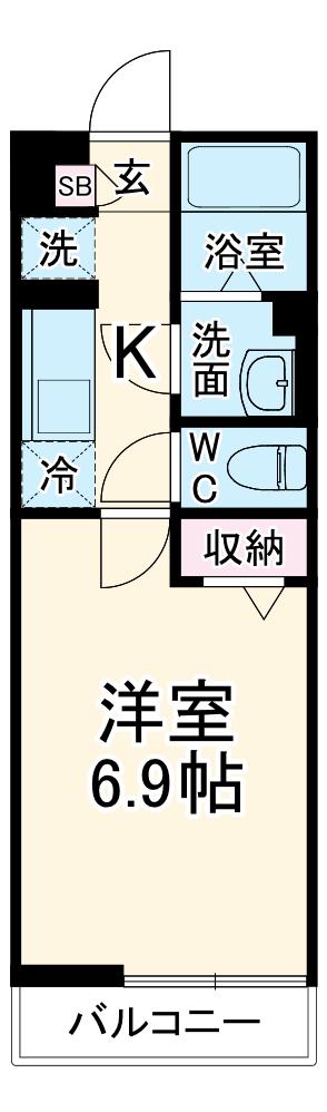 リブリ・プモリ鵠沼(1K/3階)の間取り写真